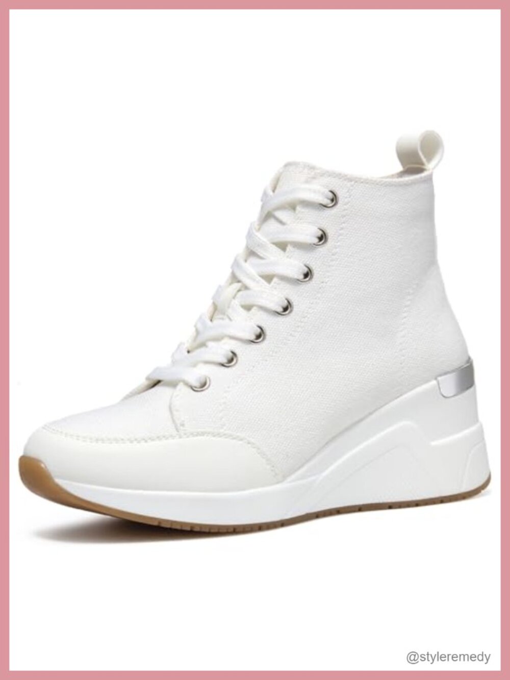 Women's High Top Wedge Canvas Sneakers Platform Shoes